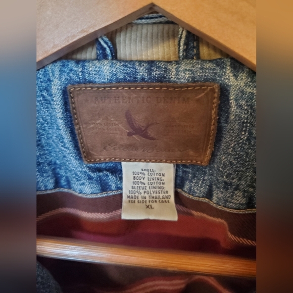 Eddie Bauer Vintage Womens Denim Bomber Jacket with Curdoroy collar - Picture 6 of 13